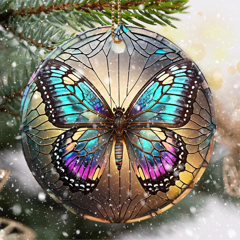 Touber Butterfly Christmas Ornament, Christmas Ornaments for Tree, Christmas Tree Decor, Holiday Ornament - Image 1